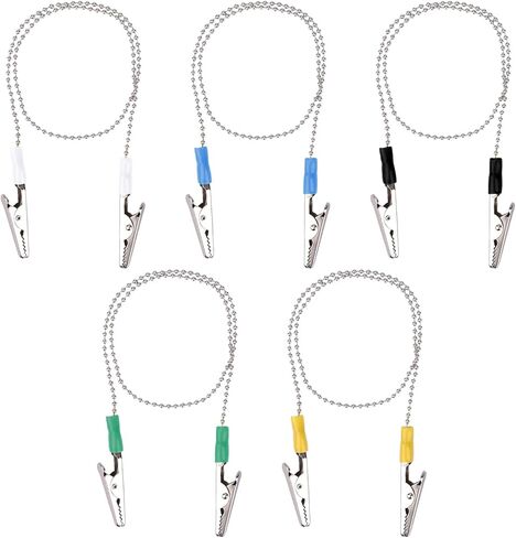 10pcs Dental Bib Holder Clip, 48cm/18.89in Napkin Alligator Holders with Chain Neck Lanyard for Restaurant Dental Assistant Student Hygiene Gifts Clinics Dentists Face Cover (5 Colors) in Saudi Arabia
