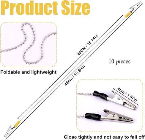 10pcs Dental Bib Holder Clip, 48cm/18.89in Napkin Alligator Holders with Chain Neck Lanyard for Restaurant Dental Assistant Student Hygiene Gifts Clinics Dentists Face Cover (5 Colors) in Saudi Arabia