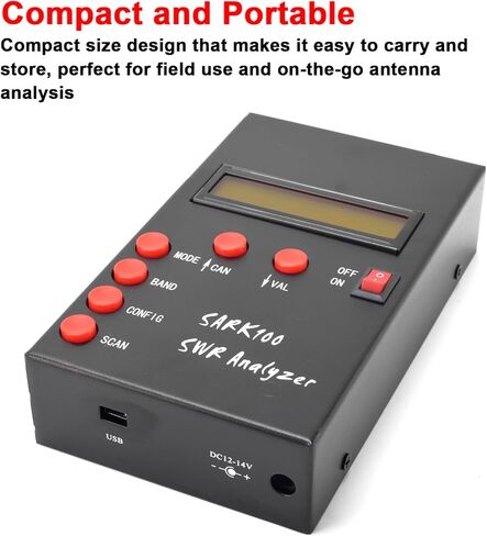 SARK100 Antenna Analyzer SWR Meter, Portable High Accurate SWR Measurement 1.0-9.99 Range, User-Friendly for Ham Radio Enthusiasts Field Technicians Outdoor Operation in Saudi Arabia