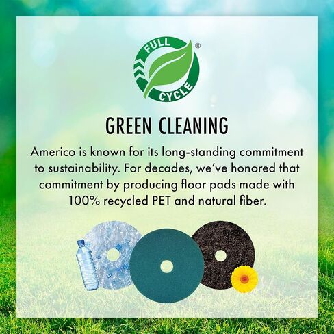 Americo Image-Beige Ultra High Speed Burnishing Floor Pad, Polish to High Gloss, Soft to Medium Finishes, 27" Diameter, 5 Pads/Case, Made in USA in Kuwait