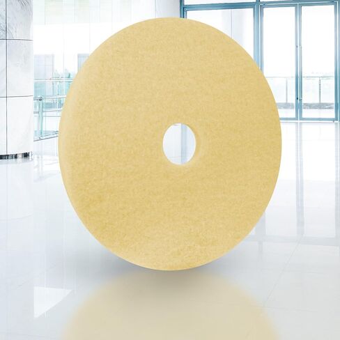 Americo Image-Beige Ultra High Speed Burnishing Floor Pad, Polish to High Gloss, Soft to Medium Finishes, 27" Diameter, 5 Pads/Case, Made in USA in Kuwait