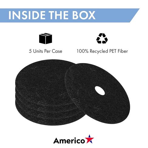 Americo HP500 Heavy Duty Stripping Floor Pad, 20" Diameter, 5 Pads/Case, Made in USA in Kuwait