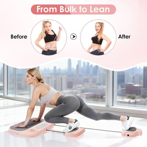 Pilates Board, 6-in-1 Pilates Reformer for Full Body & Core Workout, Portable Gym Equipment for Strength, Sculpting and Flexibility Training, Ideal for Women and Fitness Enthusiasts at Home in Kuwait