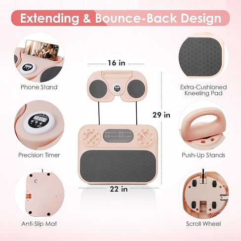 Pilates Board, 6-in-1 Pilates Reformer for Full Body & Core Workout, Portable Gym Equipment for Strength, Sculpting and Flexibility Training, Ideal for Women and Fitness Enthusiasts at Home in Kuwait