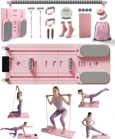 Pilates Board, Pilates Reformer Set Gifts for Women, New Upgraded Multi-Purpose Pilates Board for Home Workouts, Foldable Home Pilates Machine for Fitness, Exercise, Abs, Core Equipment in Saudi Arabia