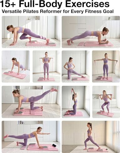 Pilates Board, Pilates Reformer Set Gifts for Women, New Upgraded Multi-Purpose Pilates Board for Home Workouts, Foldable Home Pilates Machine for Fitness, Exercise, Abs, Core Equipment in Saudi Arabia