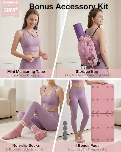 Pilates Board, Pilates Reformer Set Gifts for Women, New Upgraded Multi-Purpose Pilates Board for Home Workouts, Foldable Home Pilates Machine for Fitness, Exercise, Abs, Core Equipment in Saudi Arabia