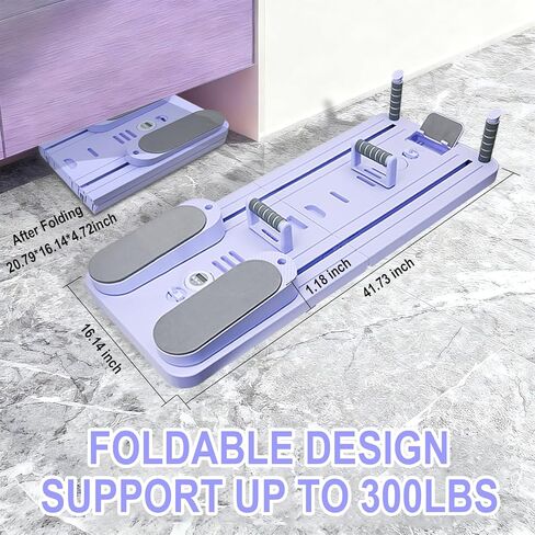 مجموعة بيلاتيس ريفورمر قابلة للطي، لوح بيلاتيس مع حامل هاتف، آلة بيلاتيس ريفورمر متعددة الأغراض، معدات لوح منزلق بيلاتيس منزلية محمولة للتمرين المنزلي، اللياقة البدنية، التمارين الرياضية، عضلات البطن in Kuwait