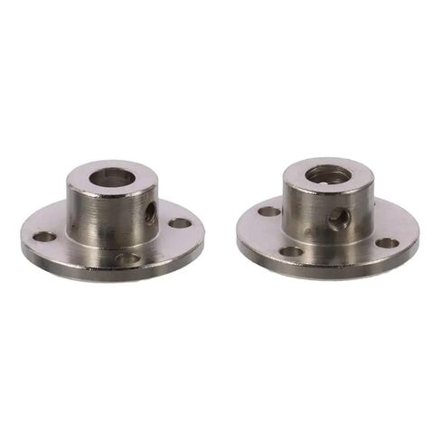2Pcs Durable Bearing Steel Rigid Flange Silver 8mm Inner Dia Motor Guide Shaft Coupler Connector in Saudi Arabia