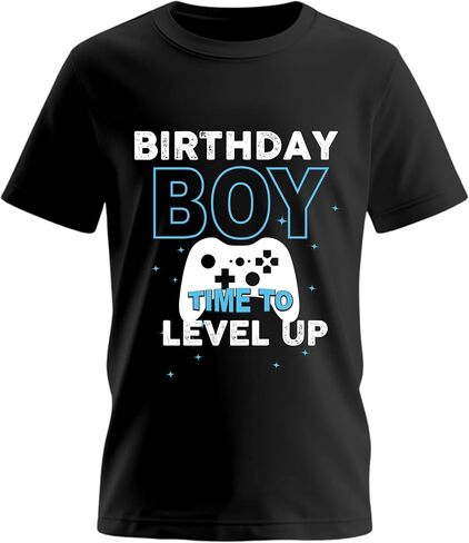 Birthday Boy Short Sleeve T-Shirt Video Gamer Level UP |Sizes S-XL in Kuwait