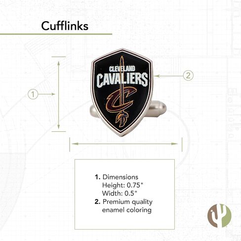 Desert Cactus Cleveland Cavaliers Cufflinks NBA Team Logo National Basketball Association Formal Wear (Cufflinks) in Saudi Arabia