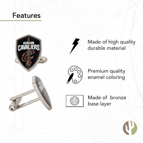 Desert Cactus Cleveland Cavaliers Cufflinks NBA Team Logo National Basketball Association Formal Wear (Cufflinks) in Saudi Arabia