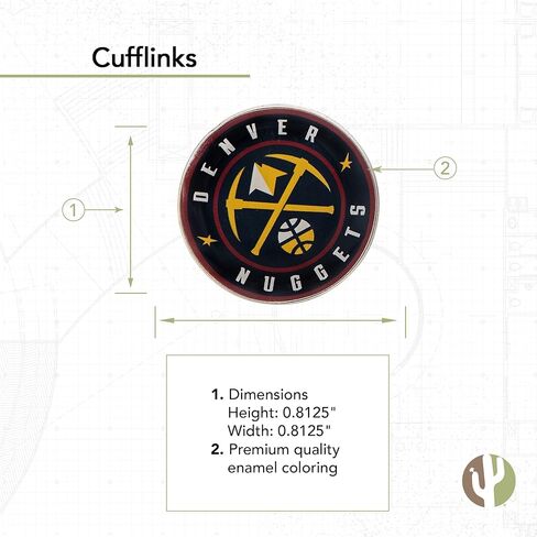 Desert Cactus Denver Nuggets Cufflinks NBA Team Logo National Basketball Association Formal Wear (Cufflinks) in Saudi Arabia