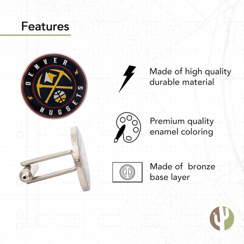 Desert Cactus Denver Nuggets Cufflinks NBA Team Logo National Basketball Association Formal Wear (Cufflinks) in Saudi Arabia