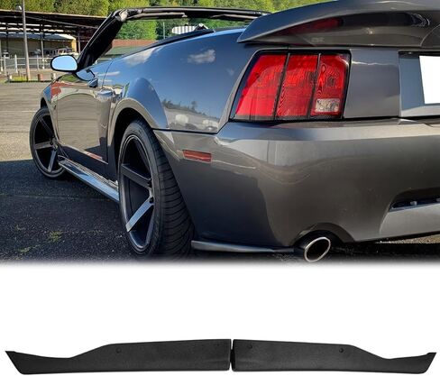Rear Bumper Lip Aprons, Compatible with 1999-2004 Ford Mustang, MDA Style Flexible Polyurethane(PU) Rear Side Corner Spats Canards Splitter, Unpainted Black in Saudi Arabia