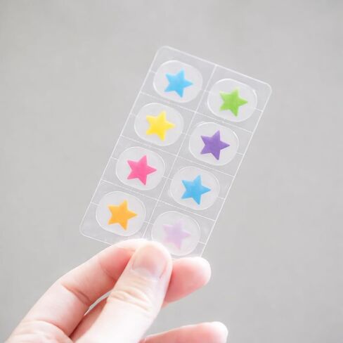 رقعة القرحة الباردة ليسين علاج القرحة الباردة للشفاه، بديل بلسم الشفاه ليسين لتخفيف التهدئة، رقعة بثور الحمى الطبية، إل-ليسين، الزنك والآذريون، تصميم على شكل نجمة in Kuwait