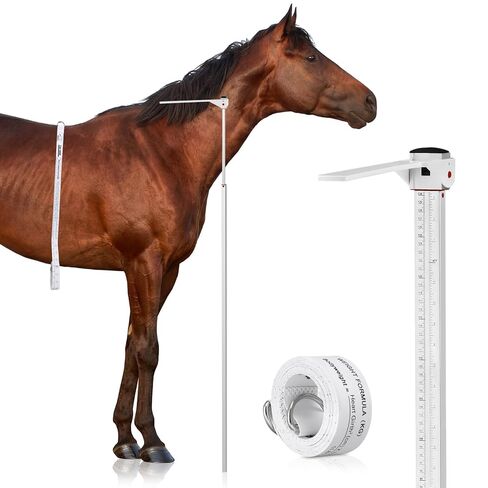 2 Pcs Horse Measuring Stick and Tape for Height and Weight, Height Pole, Accurately Measure The Basic Information of Horse, Measurable (20, Hands or Less) Horses in Saudi Arabia