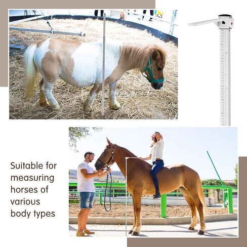 2 Pcs Horse Measuring Stick and Tape for Height and Weight, Height Pole, Accurately Measure The Basic Information of Horse, Measurable (20, Hands or Less) Horses in Saudi Arabia