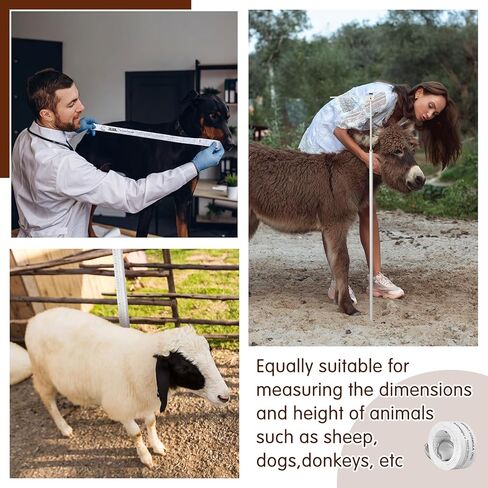 2 Pcs Horse Measuring Stick and Tape for Height and Weight, Height Pole, Accurately Measure The Basic Information of Horse, Measurable (20, Hands or Less) Horses in Saudi Arabia