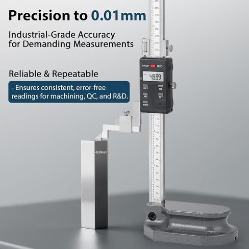 Digital Height Gauge 0.01mm/0.0005", ABS/INC Modes, Tolerance Alert, 0.0005" Resolution, Range 300mm/12" in Kuwait