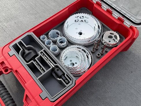 oolCraft3d Design 3d Printed Insert Designed for Milwaukee Packout Organizer and Hoze Dozer Hole Saw Bits (Gray, Fits 21pc set (49-22-4171)) in Saudi Arabia