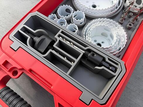 oolCraft3d Design 3d Printed Insert Designed for Milwaukee Packout Organizer and Hoze Dozer Hole Saw Bits (Gray, Fits 21pc set (49-22-4171)) in Saudi Arabia