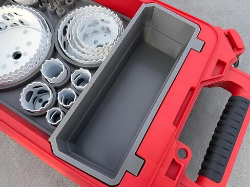 oolCraft3d Design 3d Printed Insert Designed for Milwaukee Packout Organizer and Hoze Dozer Hole Saw Bits (Gray, Fits 21pc set (49-22-4171)) in Saudi Arabia