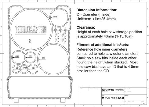 oolCraft3d Design 3d Printed Insert Designed for Milwaukee Packout Organizer and Hoze Dozer Hole Saw Bits (Gray, Fits 21pc set (49-22-4171)) in Saudi Arabia