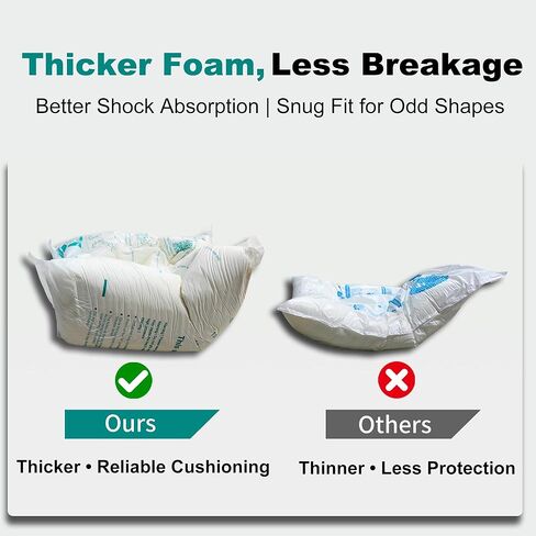 8 Pcs Expanding Packing Foam 13.5"x15.5", Protective Packaging Foam for Shipping Fragile Items, Protects Electronics, PC, Glassware, Pottery & Irregular Shapes in Kuwait