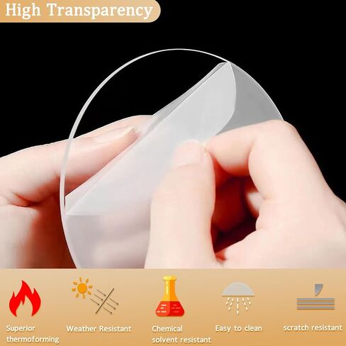 قطعتان من ورقة أكريليك دائرية شفافة مقاس 1/8 بوصة، ورقة زجاج شبكي بقطر 6 بوصة، مستديرة لأقراص الكيك، سطح طاولة زجاج شبكي، خلفيات أكريليك وحرف مشاريع العرض اليدوية in Kuwait