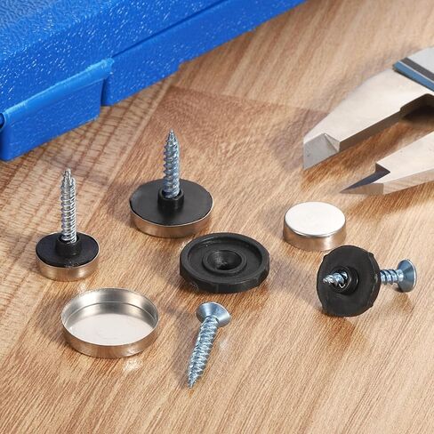 uxcell 36pcs Screw Covers Caps, 30mm Dia Stainless Steel Mirror Screws Decorative Cover Caps Nails Convex Gasket Mirror Screw Fasteners for Sign Advertising Hardware Construction, Silver in Saudi Arabia