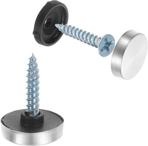 uxcell 36pcs Screw Covers Caps, 30mm Dia Stainless Steel Mirror Screws Decorative Cover Caps Nails Convex Gasket Mirror Screw Fasteners for Sign Advertising Hardware Construction, Silver in Saudi Arabia