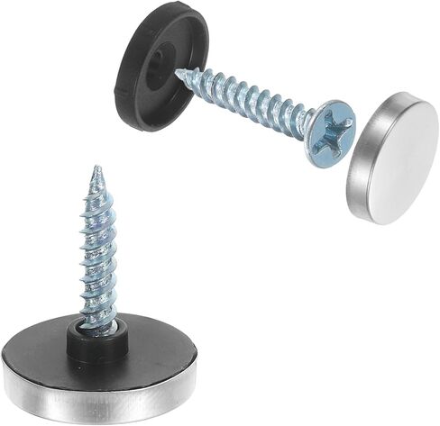 uxcell 36pcs Screw Covers Caps, 30mm Dia Stainless Steel Mirror Screws Decorative Cover Caps Nails Convex Gasket Mirror Screw Fasteners for Sign Advertising Hardware Construction, Silver in Saudi Arabia