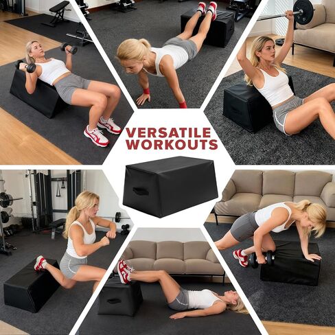 مقعد دفع الورك، صندوق دفع الورك متعدد الوظائف لصالة الألعاب الرياضية المنزلية، جهاز دفع الورك غير قابل للانزلاق لجسر الغلوت، معدات تمرين الغلوت لتدريب القوة الأساسية in Kuwait