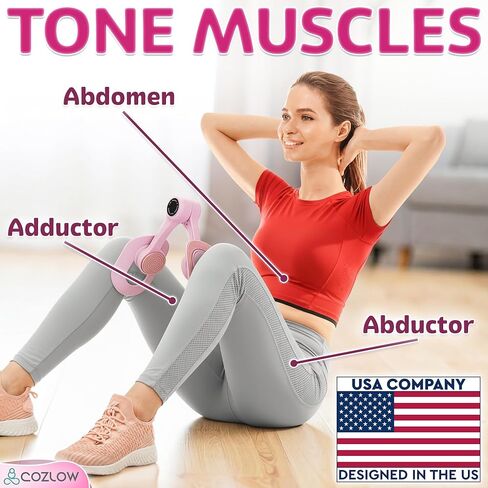 Cozlow - Leg / Thigh Trainer - Multifunctional Exerciser and Muscle Toning / Strengthening Device with Adjustable Grippers for Pelvic Floor, Hip, Glutes, Arms Workout - Kegel Exercise, Leg Squeezer in Kuwait