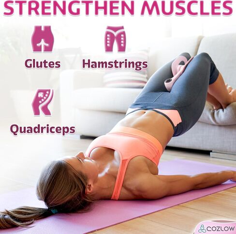 Cozlow - Leg / Thigh Trainer - Multifunctional Exerciser and Muscle Toning / Strengthening Device with Adjustable Grippers for Pelvic Floor, Hip, Glutes, Arms Workout - Kegel Exercise, Leg Squeezer in Kuwait