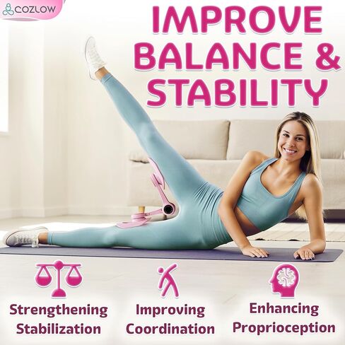 Cozlow - Leg / Thigh Trainer - Multifunctional Exerciser and Muscle Toning / Strengthening Device with Adjustable Grippers for Pelvic Floor, Hip, Glutes, Arms Workout - Kegel Exercise, Leg Squeezer in Kuwait