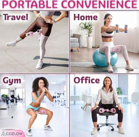 Cozlow - Leg / Thigh Trainer - Multifunctional Exerciser and Muscle Toning / Strengthening Device with Adjustable Grippers for Pelvic Floor, Hip, Glutes, Arms Workout - Kegel Exercise, Leg Squeezer in Kuwait