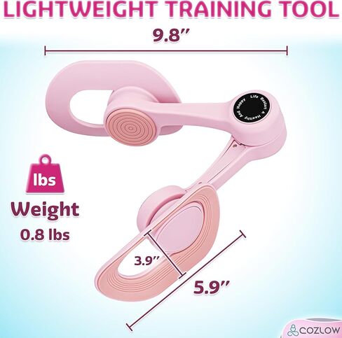 Cozlow - Leg / Thigh Trainer - Multifunctional Exerciser and Muscle Toning / Strengthening Device with Adjustable Grippers for Pelvic Floor, Hip, Glutes, Arms Workout - Kegel Exercise, Leg Squeezer in Kuwait