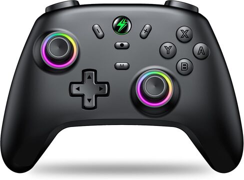 Wireless Switch Pro Controller for Nintendo Switch Controller/Lite/OLED, Hall Effect Wired PC Game Joysticks-Cool RGB Wireless iOS/Android Remote with Charger Station Dock in Kuwait