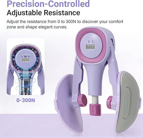 مدرب الفخذ للنساء، مقاومة قابلة للتعديل 15-60 رطل، تمرين الفخذ الداخلي لتقوية قاع الحوض، معدات كيجل مع تتبع البيانات، اللياقة البدنية في صالة الألعاب الرياضية المنزلية للتعافي والتشكيل بعد الولادة in Kuwait