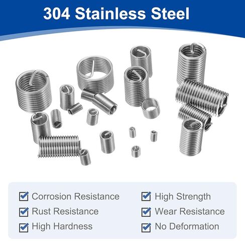 uxcell 50pcs Wire Thread Inserts 10-32 UNF 1.5D(9/32") 304 Stainless Steel Helical Type Coiled Thread Repair Kit Wire Screw Threaded Sleeve Sheath for Mechanical Equipment in Saudi Arabia