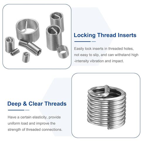 uxcell 50pcs Wire Thread Inserts 10-32 UNF 1.5D(9/32") 304 Stainless Steel Helical Type Coiled Thread Repair Kit Wire Screw Threaded Sleeve Sheath for Mechanical Equipment in Saudi Arabia