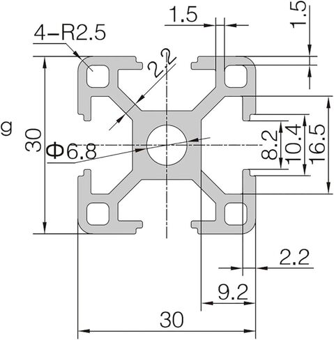 2 Pieces 3030 Aluminum Profile 100 500 1000 1200 mm Anodized Extruded 3030 Linear Guide(1200mm) in Saudi Arabia