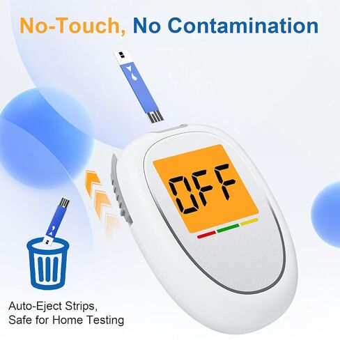 طقم مراقبة جلوكوز الدم، طقم اختبار سكر الدم مع 50 شريط اختبار سكر الدم، 50 مشرط، 1 جهاز قياس جلوكوز الدم، 1 جهاز وخز، لا يتطلب ترميز، طقم جهاز قياس جلوكوز الدم لاختبار مرض السكري للاستخدام في المنزل/السفر in Kuwait