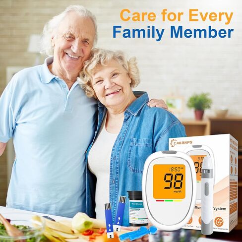 طقم مراقبة جلوكوز الدم، طقم اختبار سكر الدم مع 50 شريط اختبار سكر الدم، 50 مشرط، 1 جهاز قياس جلوكوز الدم، 1 جهاز وخز، لا يتطلب ترميز، طقم جهاز قياس جلوكوز الدم لاختبار مرض السكري للاستخدام في المنزل/السفر in Kuwait