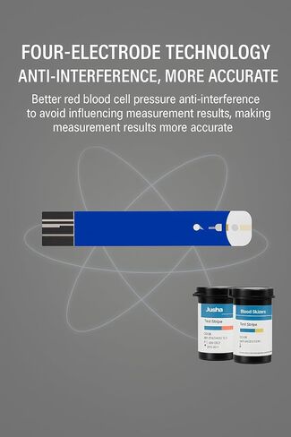 G-427B Bluetooth Blood Glucose Monitor Kit With Free APP - No Coding, 0.7µL Blood Sample, 5s Test, Large Backlit Display with 100 Strips &100 Lancets in Saudi Arabia