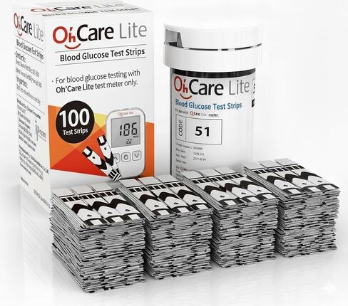 مجموعة Oh'Care Lite مكونة من 100 شريط اختبار لجهاز قياس نسبة السكر في الدم in Kuwait