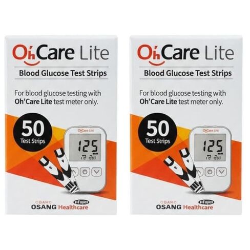 مجموعة Oh'Care Lite مكونة من 100 شريط اختبار لجهاز قياس نسبة السكر في الدم in Kuwait