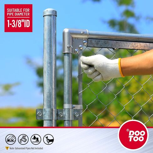 4 Pack Stainless Steel Chain Link Fence Gate Corners, for 1-3/8" x 1-3/8" Outdoor Diameter Pipe, Gate Elbow with 90 Degree Angle Design,Chan Link Fence Parts in Saudi Arabia